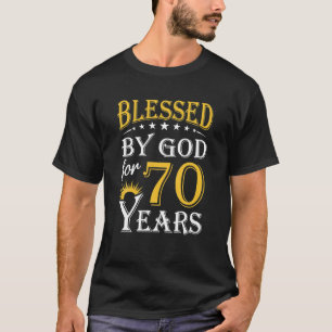 Vintage Blessed By God For 70 Years Happy 70th T-Shirt
