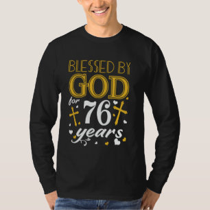 Vintage Blessed By God For 76 Years Happy 76th Bir T-Shirt