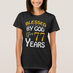 Vintage Blessed by God For 77 Years Old Happy 77th T-Shirt