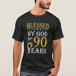 Vintage Blessed By God For 90 Years Happy 90Th Bir T-Shirt