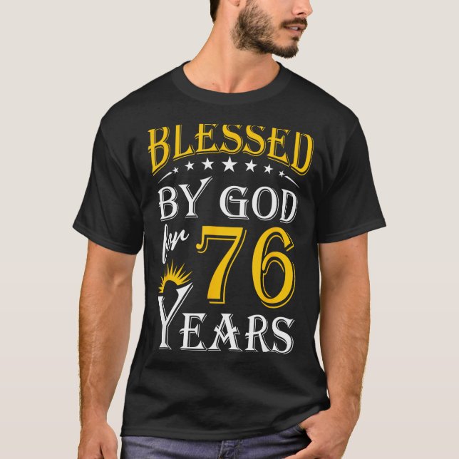 Vintage Blessed God For 76 T-Shirt (Front)