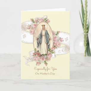 Vintage Blessed Virgin Mary Catholic Mother's Day Card