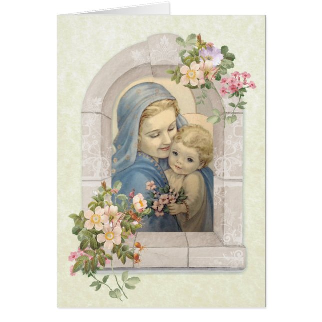 Vintage Blessed Virgin Mary Jesus Religious (Front)