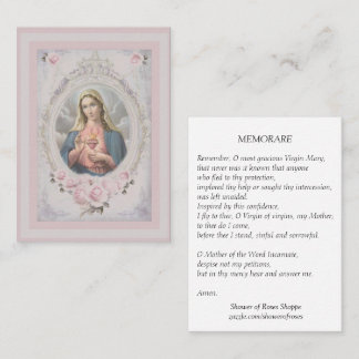 Vintage Blessed Virgin Mary Memorare Holy Card