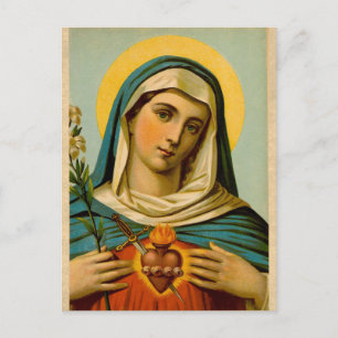 Vintage Blessed Virgin Mary Portrait Catholic Postcard