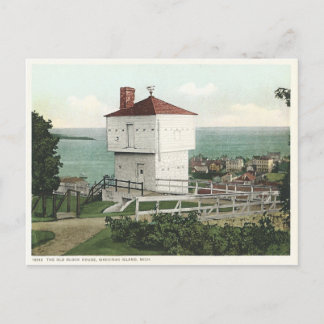 Vintage Block House Mackinac Island Michigan Postcard