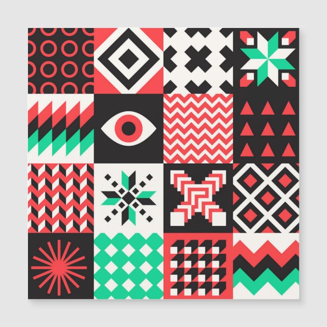 Vintage Block Shapes Abstract Background. (Front)