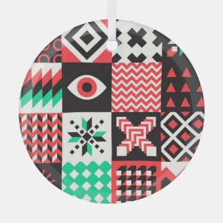 Vintage Block Shapes Abstract Background. Glass Tree Decoration
