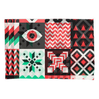 Vintage Block Shapes Abstract Background. Pillowcase