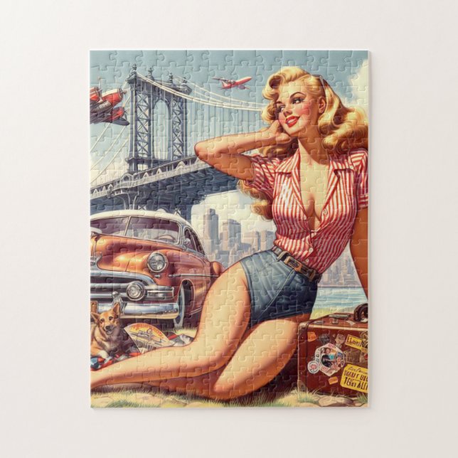 Vintage Blonde Pin-up Jigsaw Puzzle (Vertical)