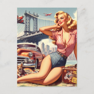 Vintage Blonde Pin-up Postcard