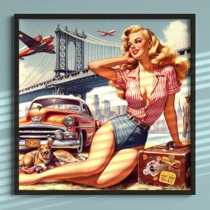 Vintage Blonde Pin-up Poster