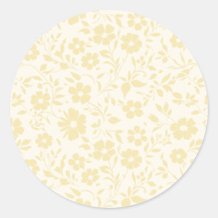 Vintage Bloom Buttercream - Neutral Classic Round Sticker