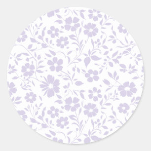 Vintage Bloom Dusty Lavender - Neutral Classic Round Sticker
