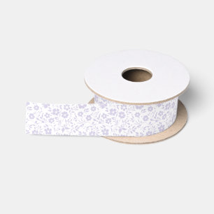 Vintage Bloom Dusty Lavender - Neutral Satin Ribbon