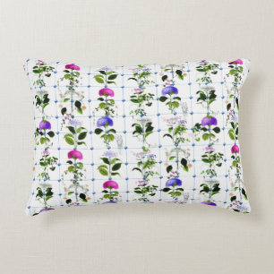 Vintage Bloom Natural Pink Purple Floral Botanical Decorative Cushion