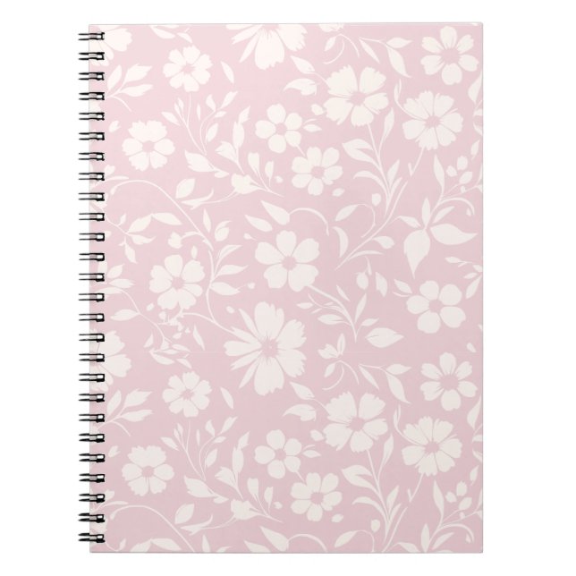 Vintage Bloom Neutral - Blush Pink Notebook (Front)