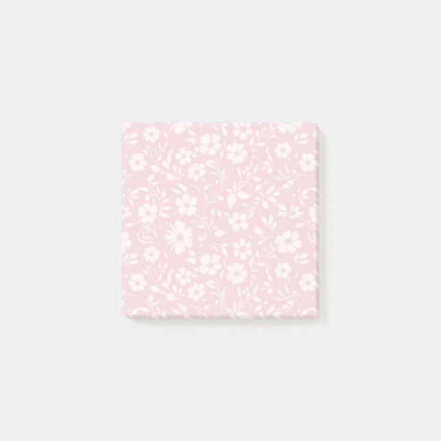 Vintage Bloom Neutral - Blush Pink Post-it Notes (Front)