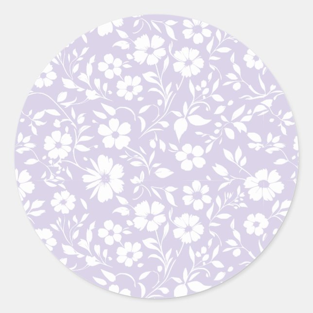 Vintage Bloom Neutral - Dusty Lavender Classic Round Sticker (Front)