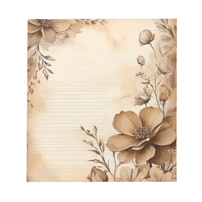 Vintage Bloom Notepad (Front)
