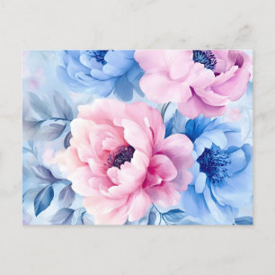 Vintage Bloom Pastel Petals Watercolor Holiday Postcard