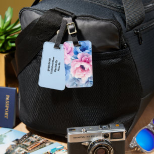 Vintage Bloom Pastel Petals Watercolor Luggage Tag