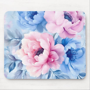 Vintage Bloom Pastel Petals Watercolor Mouse Mat