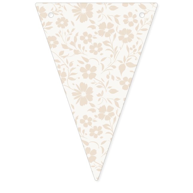 Vintage Bloom Soft Linen - Neutral Bunting Flags (First Flag)