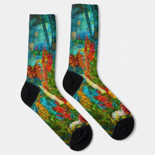 Vintage Bloom Tropical Wildflowers  Socks