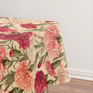 Vintage Blooming Carnation Art Tablecloth