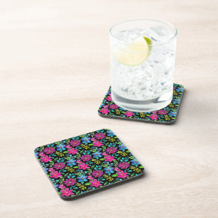 vintage blooming flowers coaster