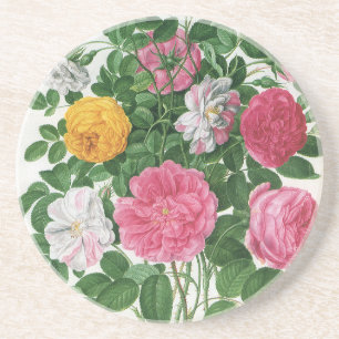 Vintage Blooming Flowers, Spring Garden Roses Coaster