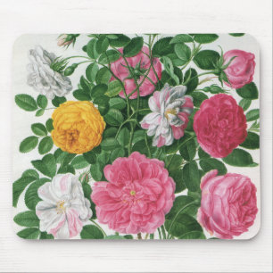 Vintage Blooming Flowers, Spring Garden Roses Mouse Mat