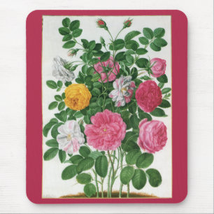 Vintage Blooming Flowers, Spring Garden Roses Mouse Mat
