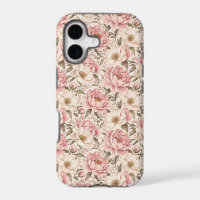Vintage Blooming Peonies Pattern