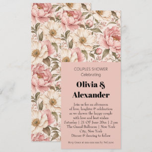 Vintage Blooming Peonies Pattern Invitation