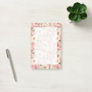 Vintage Blooming Peonies Pattern Post-it Notes