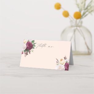 Vintage blooms floral wedding place card