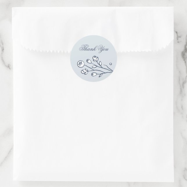 Vintage Blooms Wedding Closure Sticker - Blue (Bag)