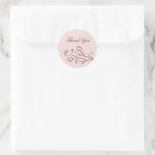 Vintage Blooms Wedding Closure Sticker - Pink