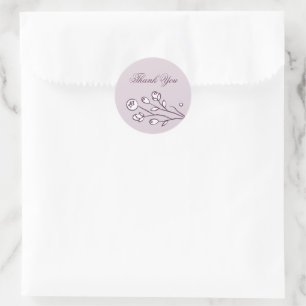 Vintage Blooms Wedding Closure Sticker - Purple
