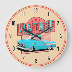 Vintage Blue American Trucks Large Clock
