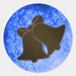 Vintage Blue and Brown Bells Wedding Seals