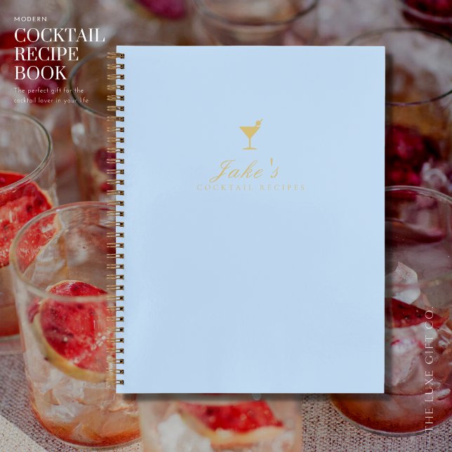 Vintage Blue and Gold Blank Cocktail Recipe Book (Creator Uploaded)
