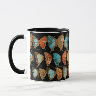 Vintage Blue and Red Butterflies Coffee Mug