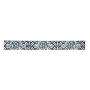 Vintage Blue and White Delft Tiles  Satin Ribbon