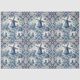 Vintage Blue and White Delft Tiles  Tissue Paper