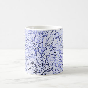 Vintage Blue and White Floral Coffee Mug