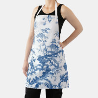 Vintage Blue and White Pagoda Chinoiserie