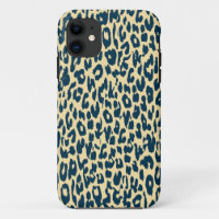 Vintage blue animal print texture of leopard